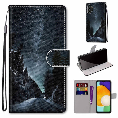 Coloured Drawing Cross Texture Horizontal Flip Leather Phone Case with Holder & Card Slots & Wallet & Lanyard, For Samsung Galaxy A03s 166mm Version, For Samsung Galaxy A13 4G