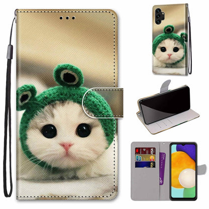 Coloured Drawing Cross Texture Horizontal Flip Leather Phone Case with Holder & Card Slots & Wallet & Lanyard, For Samsung Galaxy A03s 166mm Version, For Samsung Galaxy A13 4G