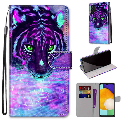 Coloured Drawing Cross Texture Horizontal Flip Leather Phone Case with Holder & Card Slots & Wallet & Lanyard, For Samsung Galaxy A03s 166mm Version, For Samsung Galaxy A13 4G