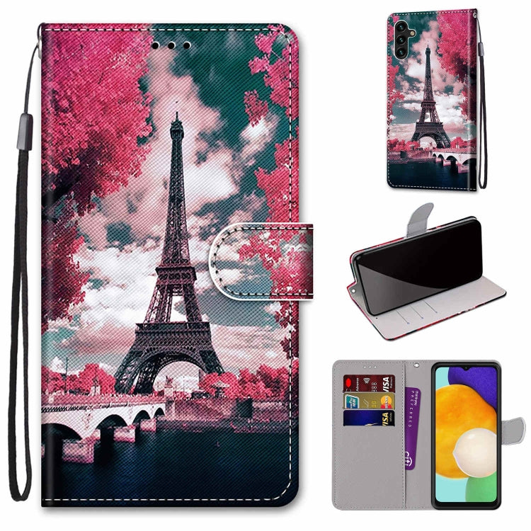 Coloured Drawing Cross Texture Horizontal Flip Leather Phone Case with Holder & Card Slots & Wallet & Lanyard, For Samsung Galaxy A13 5G, For Samsung Galaxy A33 5G