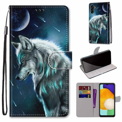 Coloured Drawing Cross Texture Horizontal Flip Leather Phone Case with Holder & Card Slots & Wallet & Lanyard, For Samsung Galaxy A13 5G, For Samsung Galaxy A33 5G
