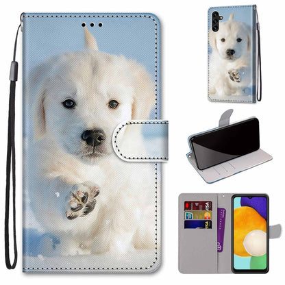 Coloured Drawing Cross Texture Horizontal Flip Leather Phone Case with Holder & Card Slots & Wallet & Lanyard, For Samsung Galaxy A13 5G, For Samsung Galaxy A33 5G