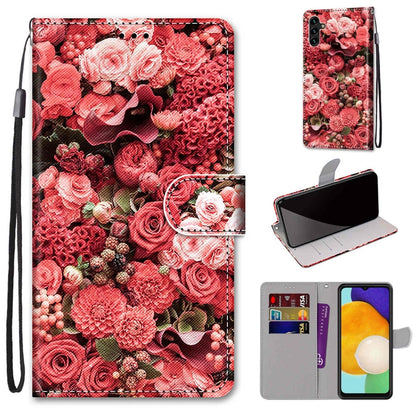 Coloured Drawing Cross Texture Horizontal Flip Leather Phone Case with Holder & Card Slots & Wallet & Lanyard, For Samsung Galaxy A13 5G, For Samsung Galaxy A33 5G