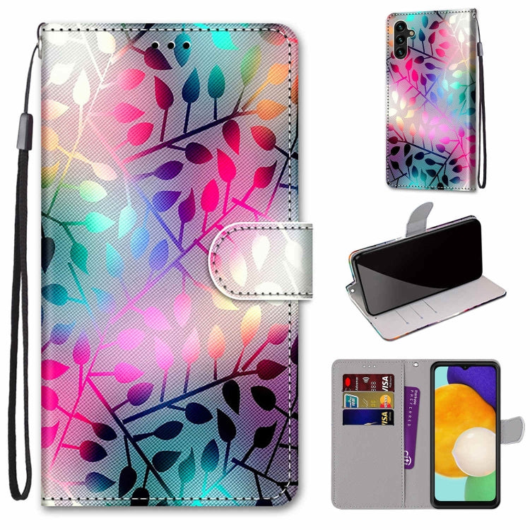 Coloured Drawing Cross Texture Horizontal Flip Leather Phone Case with Holder & Card Slots & Wallet & Lanyard, For Samsung Galaxy A13 5G, For Samsung Galaxy A33 5G