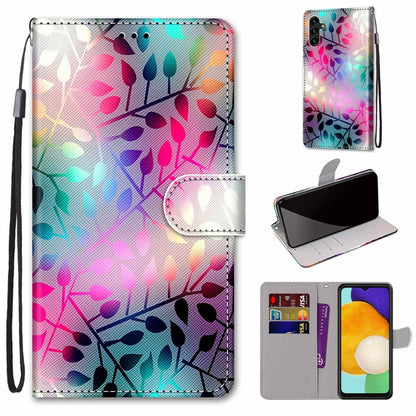 Coloured Drawing Cross Texture Horizontal Flip Leather Phone Case with Holder & Card Slots & Wallet & Lanyard, For Samsung Galaxy A13 5G, For Samsung Galaxy A33 5G