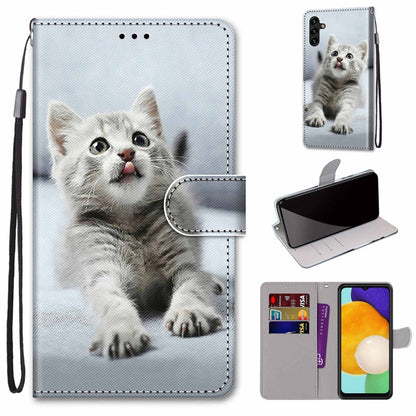 Coloured Drawing Cross Texture Horizontal Flip Leather Phone Case with Holder & Card Slots & Wallet & Lanyard, For Samsung Galaxy A13 5G, For Samsung Galaxy A33 5G