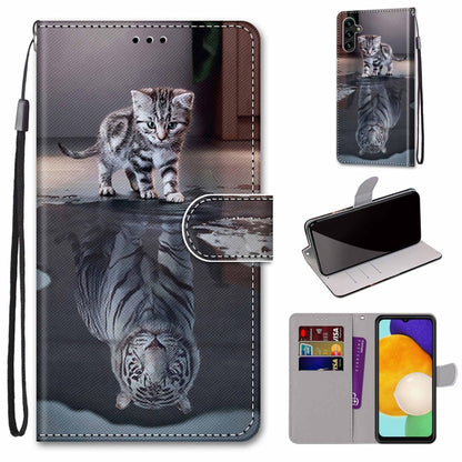 Coloured Drawing Cross Texture Horizontal Flip Leather Phone Case with Holder & Card Slots & Wallet & Lanyard, For Samsung Galaxy A13 5G, For Samsung Galaxy A33 5G