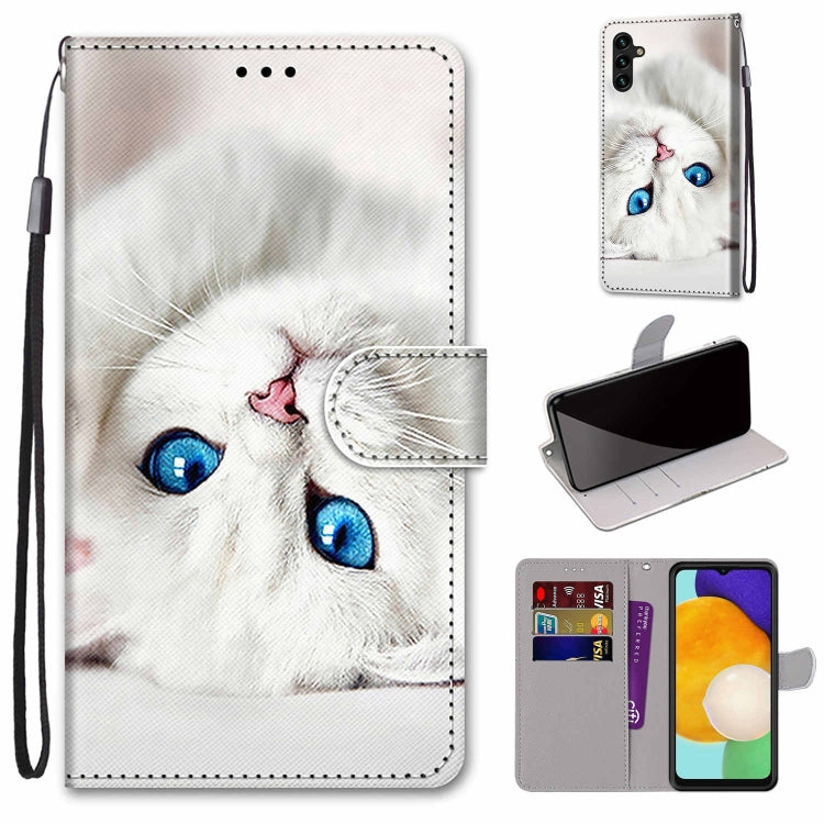 Coloured Drawing Cross Texture Horizontal Flip Leather Phone Case with Holder & Card Slots & Wallet & Lanyard, For Samsung Galaxy A13 5G, For Samsung Galaxy A33 5G