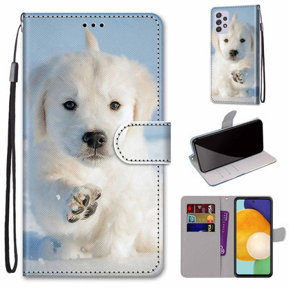 Coloured Drawing Cross Texture Horizontal Flip Leather Phone Case with Holder & Card Slots & Wallet & Lanyard, For Samsung Galaxy A13 5G, For Samsung Galaxy A33 5G