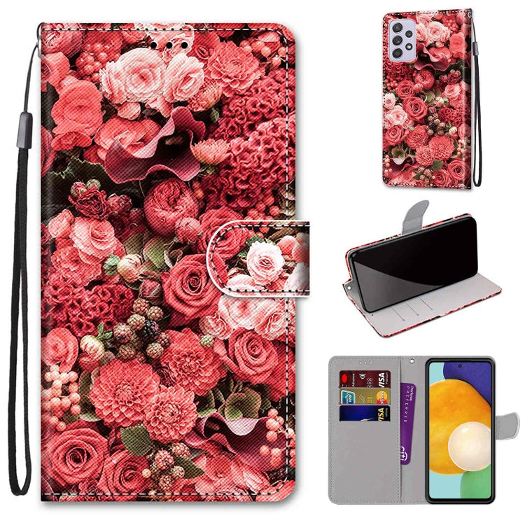 Coloured Drawing Cross Texture Horizontal Flip Leather Phone Case with Holder & Card Slots & Wallet & Lanyard, For Samsung Galaxy A13 5G, For Samsung Galaxy A33 5G