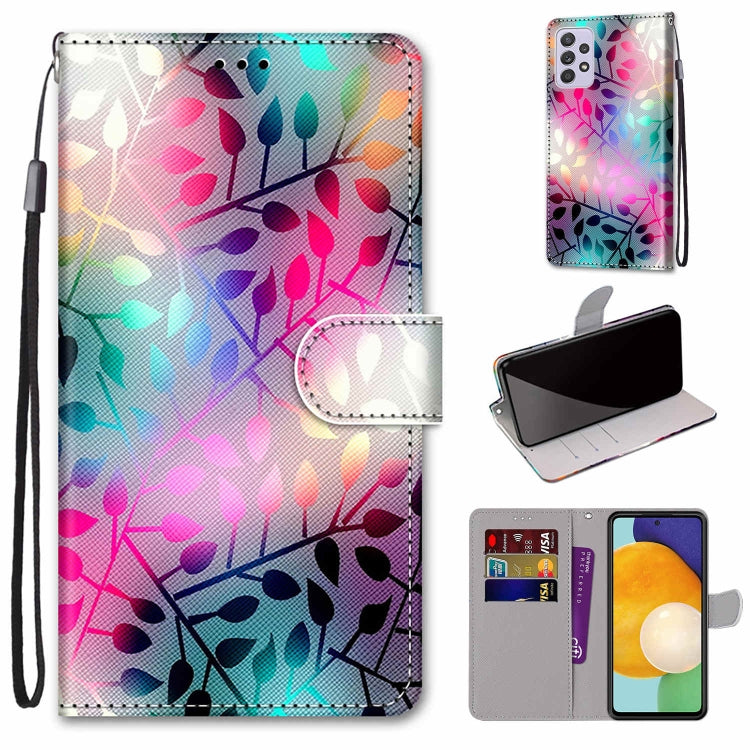 Coloured Drawing Cross Texture Horizontal Flip Leather Phone Case with Holder & Card Slots & Wallet & Lanyard, For Samsung Galaxy A13 5G, For Samsung Galaxy A33 5G