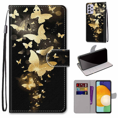 Coloured Drawing Cross Texture Horizontal Flip Leather Phone Case with Holder & Card Slots & Wallet & Lanyard, For Samsung Galaxy A13 5G, For Samsung Galaxy A33 5G