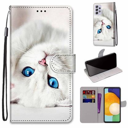 Coloured Drawing Cross Texture Horizontal Flip Leather Phone Case with Holder & Card Slots & Wallet & Lanyard, For Samsung Galaxy A13 5G, For Samsung Galaxy A33 5G