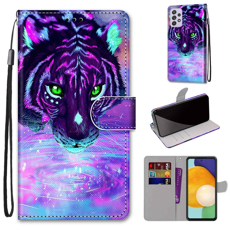 Coloured Drawing Cross Texture Horizontal Flip Leather Phone Case with Holder & Card Slots & Wallet & Lanyard, For Samsung Galaxy A13 5G, For Samsung Galaxy A33 5G