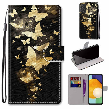 Coloured Drawing Cross Texture Horizontal Flip Leather Phone Case with Holder & Card Slots & Wallet & Lanyard, For Samsung Galaxy A53 5G, For Samsung Galaxy M52 5G