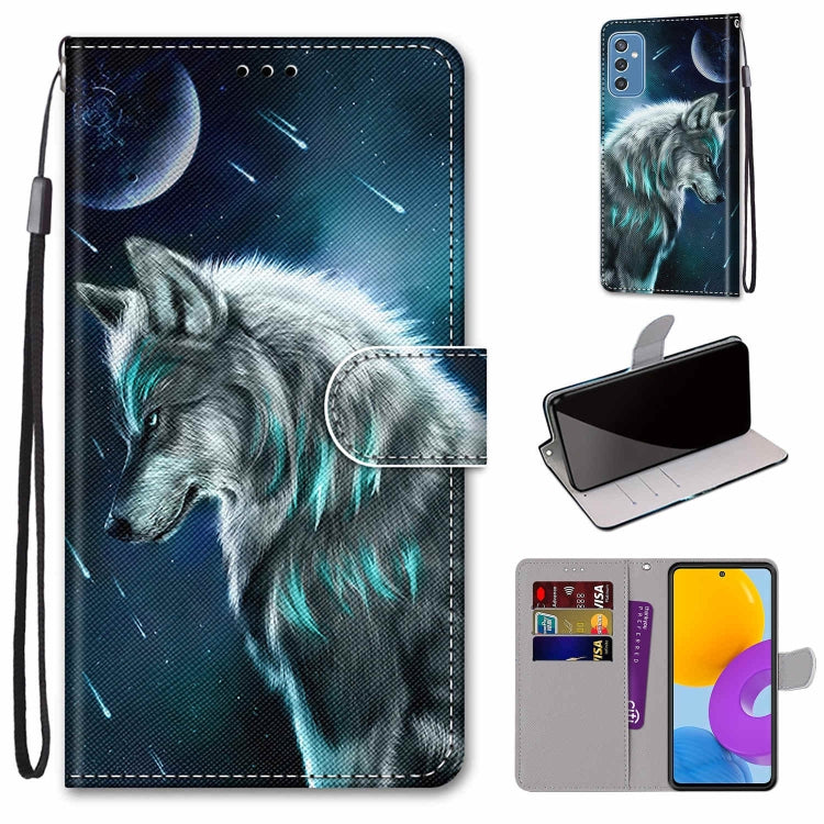 Coloured Drawing Cross Texture Horizontal Flip Leather Phone Case with Holder & Card Slots & Wallet & Lanyard, For Samsung Galaxy A53 5G, For Samsung Galaxy M52 5G