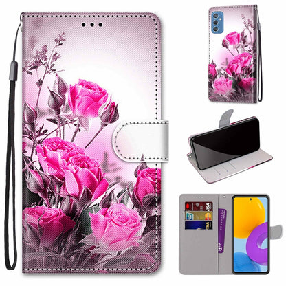 Coloured Drawing Cross Texture Horizontal Flip Leather Phone Case with Holder & Card Slots & Wallet & Lanyard, For Samsung Galaxy A53 5G, For Samsung Galaxy M52 5G