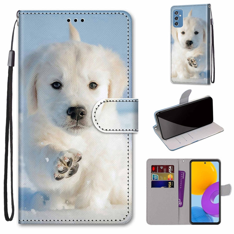 Coloured Drawing Cross Texture Horizontal Flip Leather Phone Case with Holder & Card Slots & Wallet & Lanyard, For Samsung Galaxy A53 5G, For Samsung Galaxy M52 5G