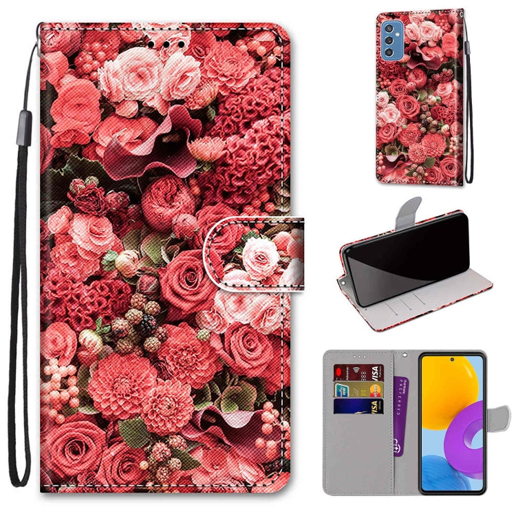 Coloured Drawing Cross Texture Horizontal Flip Leather Phone Case with Holder & Card Slots & Wallet & Lanyard, For Samsung Galaxy A53 5G, For Samsung Galaxy M52 5G