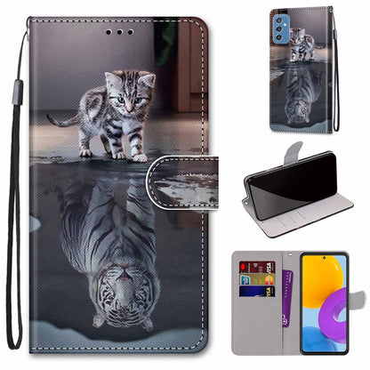 Coloured Drawing Cross Texture Horizontal Flip Leather Phone Case with Holder & Card Slots & Wallet & Lanyard, For Samsung Galaxy A53 5G, For Samsung Galaxy M52 5G