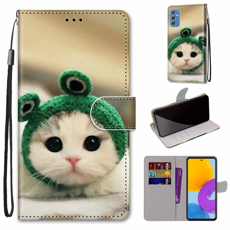 Coloured Drawing Cross Texture Horizontal Flip Leather Phone Case with Holder & Card Slots & Wallet & Lanyard, For Samsung Galaxy A53 5G, For Samsung Galaxy M52 5G