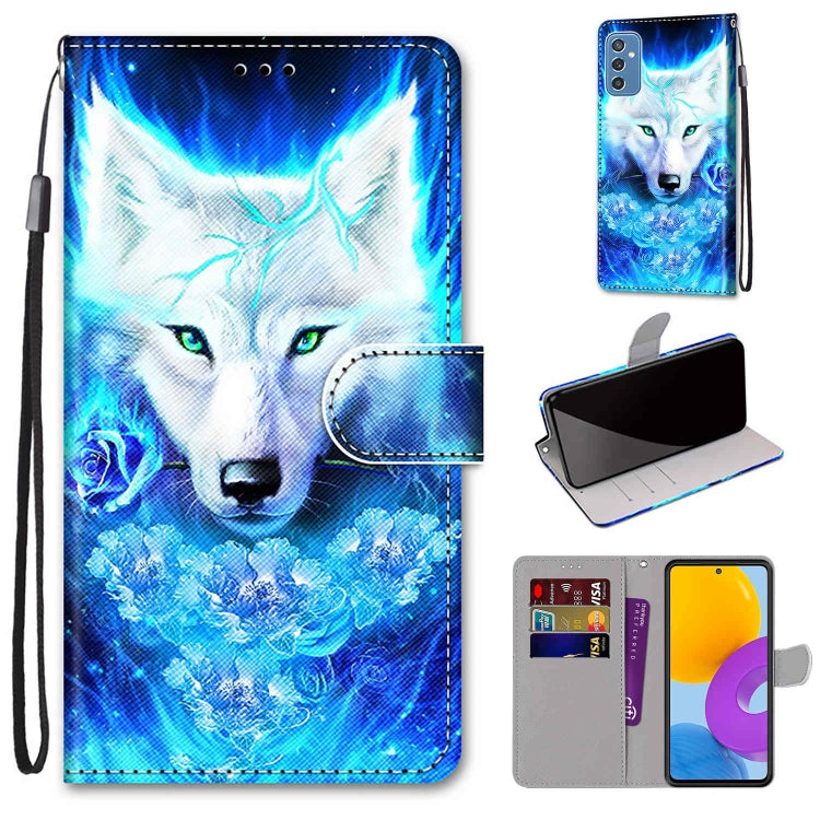 Coloured Drawing Cross Texture Horizontal Flip Leather Phone Case with Holder & Card Slots & Wallet & Lanyard, For Samsung Galaxy A53 5G, For Samsung Galaxy M52 5G