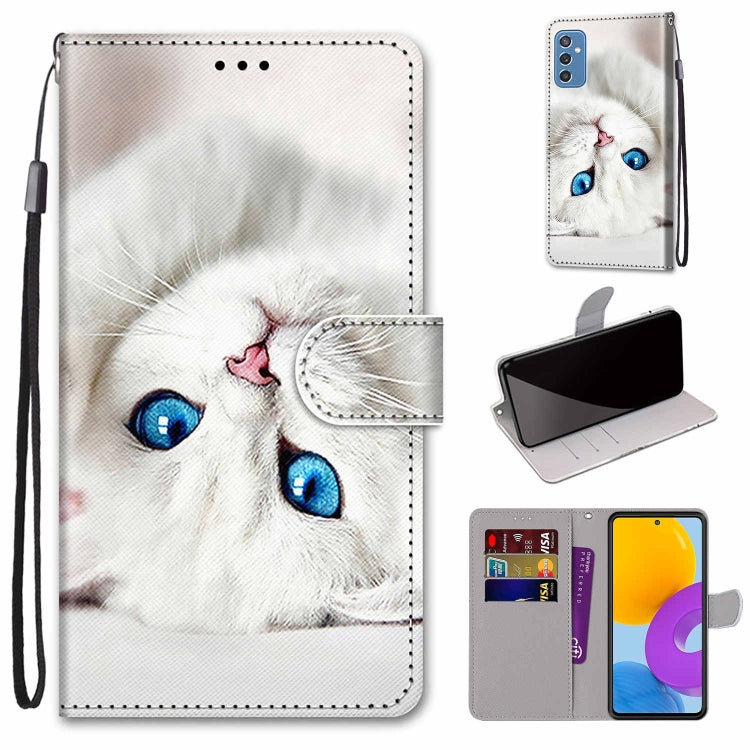 Coloured Drawing Cross Texture Horizontal Flip Leather Phone Case with Holder & Card Slots & Wallet & Lanyard, For Samsung Galaxy A53 5G, For Samsung Galaxy M52 5G