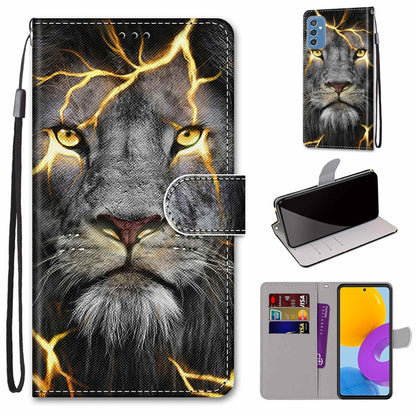 Coloured Drawing Cross Texture Horizontal Flip Leather Phone Case with Holder & Card Slots & Wallet & Lanyard, For Samsung Galaxy A53 5G, For Samsung Galaxy M52 5G