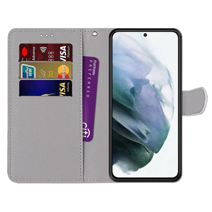 Coloured Drawing Cross Texture Horizontal Flip Leather Phone Case with Holder & Card Slots & Wallet & Lanyard, For Samsung Galaxy S22 5G, For Samsung Galaxy S22+ 5G