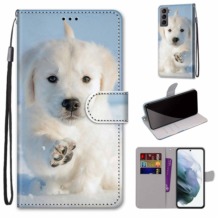 Coloured Drawing Cross Texture Horizontal Flip Leather Phone Case with Holder & Card Slots & Wallet & Lanyard, For Samsung Galaxy S22 5G, For Samsung Galaxy S22+ 5G