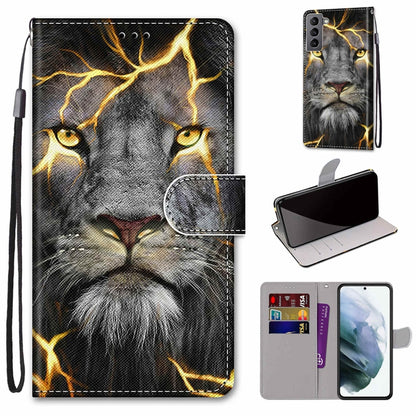 Coloured Drawing Cross Texture Horizontal Flip Leather Phone Case with Holder & Card Slots & Wallet & Lanyard, For Samsung Galaxy S22 5G, For Samsung Galaxy S22+ 5G