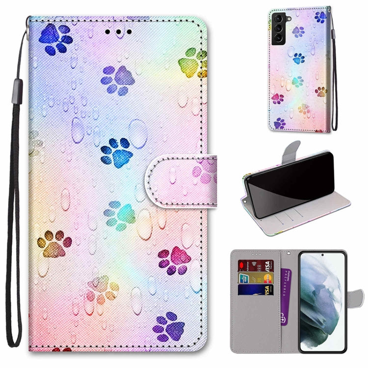 Coloured Drawing Cross Texture Horizontal Flip Leather Phone Case with Holder & Card Slots & Wallet & Lanyard, For Samsung Galaxy S22 5G, For Samsung Galaxy S22+ 5G