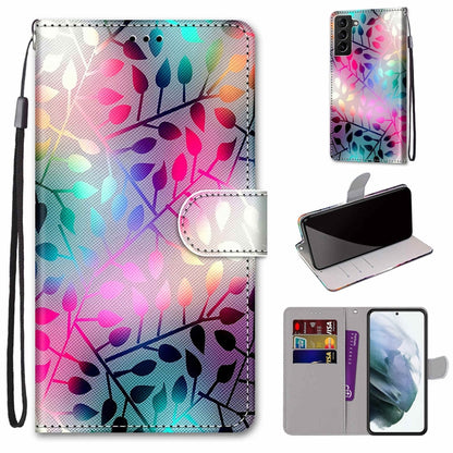 Coloured Drawing Cross Texture Horizontal Flip Leather Phone Case with Holder & Card Slots & Wallet & Lanyard, For Samsung Galaxy S22 5G, For Samsung Galaxy S22+ 5G