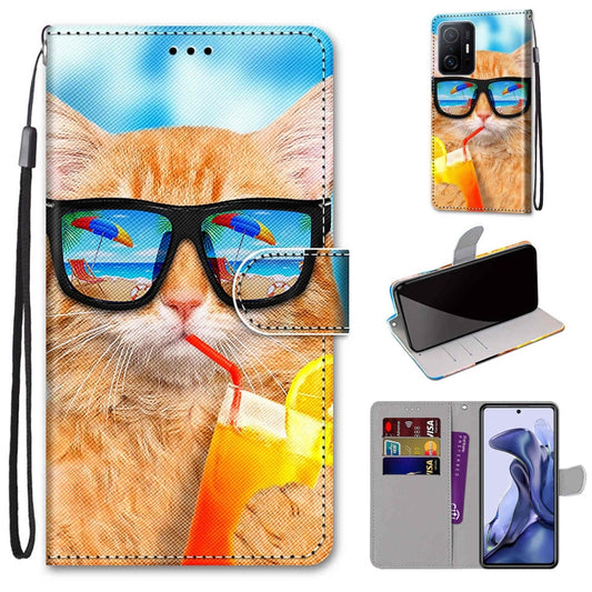 Coloured Drawing Cross Texture Horizontal Flip Leather Phone Case with Holder & Card Slots & Wallet & Lanyard, For Xiaomi 11T / 11T Pro, For Samsung Galaxy A03 Core