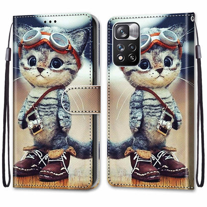 Coloured Drawing Cross Texture Horizontal Flip PU Phone Leather Case with Holder & Card Slots & Wallet & Lanyard(Colorful Layer, For Xiaomi Redmi Note 11 Pro / 11 Pro+ Global, For Xiaomi Mi 11T / 11T Pro