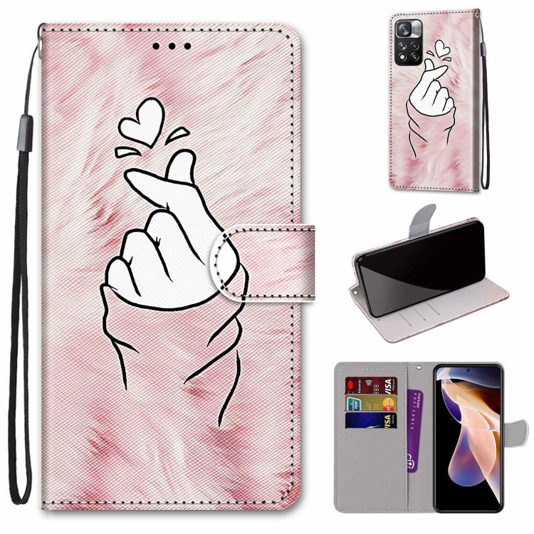 Coloured Drawing Cross Texture Horizontal Flip PU Phone Leather Case with Holder & Card Slots & Wallet & Lanyard(Colorful Layer, For Xiaomi Redmi Note 11 Pro / 11 Pro+ Global, For Xiaomi Mi 11T / 11T Pro