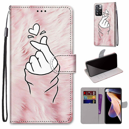 Coloured Drawing Cross Texture Horizontal Flip PU Phone Leather Case with Holder & Card Slots & Wallet & Lanyard(Colorful Layer, For Xiaomi Redmi Note 11 Pro / 11 Pro+ Global, For Xiaomi Mi 11T / 11T Pro