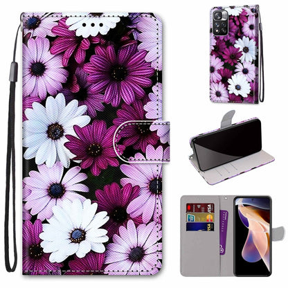 Coloured Drawing Cross Texture Horizontal Flip PU Phone Leather Case with Holder & Card Slots & Wallet & Lanyard(Colorful Layer, For Xiaomi Redmi Note 11 Pro / 11 Pro+ Global, For Xiaomi Mi 11T / 11T Pro