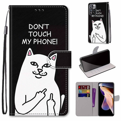 Coloured Drawing Cross Texture Horizontal Flip PU Phone Leather Case with Holder & Card Slots & Wallet & Lanyard(Colorful Layer, For Xiaomi Redmi Note 11 Pro / 11 Pro+ Global, For Xiaomi Mi 11T / 11T Pro