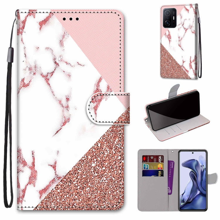 Coloured Drawing Cross Texture Horizontal Flip PU Phone Leather Case with Holder & Card Slots & Wallet & Lanyard(Colorful Layer, For Xiaomi Redmi Note 11 Pro / 11 Pro+ Global, For Xiaomi Mi 11T / 11T Pro
