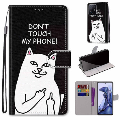 Coloured Drawing Cross Texture Horizontal Flip PU Phone Leather Case with Holder & Card Slots & Wallet & Lanyard(Colorful Layer, For Xiaomi Redmi Note 11 Pro / 11 Pro+ Global, For Xiaomi Mi 11T / 11T Pro