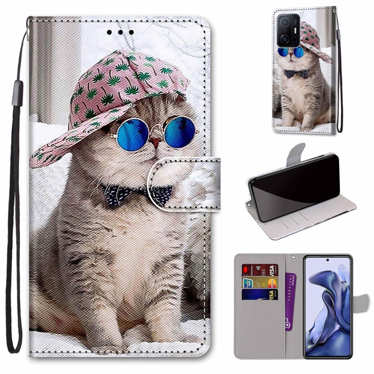 Coloured Drawing Cross Texture Horizontal Flip PU Phone Leather Case with Holder & Card Slots & Wallet & Lanyard(Colorful Layer, For Xiaomi Redmi Note 11 Pro / 11 Pro+ Global, For Xiaomi Mi 11T / 11T Pro