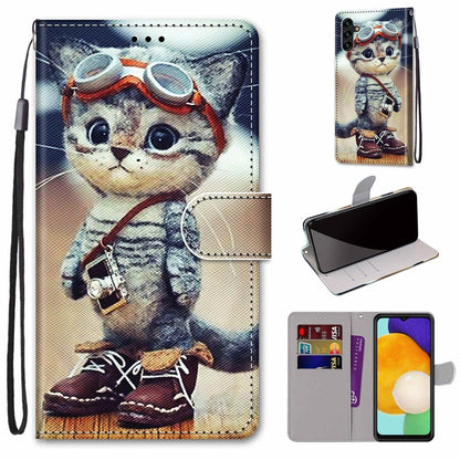 Coloured Drawing Cross Texture Horizontal Flip PU Phone Leather Case with Holder & Card Slots & Wallet & Lanyard(Colorful Layer, For Samsung Galaxy A13 4G, For Samsung Galaxy A13 5G