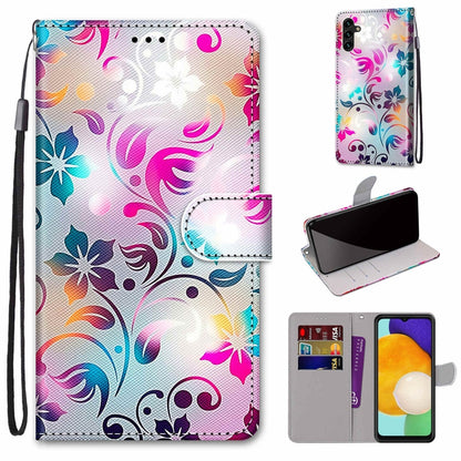 Coloured Drawing Cross Texture Horizontal Flip PU Phone Leather Case with Holder & Card Slots & Wallet & Lanyard(Colorful Layer, For Samsung Galaxy A13 4G, For Samsung Galaxy A13 5G