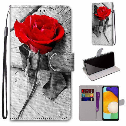 Coloured Drawing Cross Texture Horizontal Flip PU Phone Leather Case with Holder & Card Slots & Wallet & Lanyard(Colorful Layer, For Samsung Galaxy A13 4G, For Samsung Galaxy A13 5G