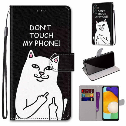 Coloured Drawing Cross Texture Horizontal Flip PU Phone Leather Case with Holder & Card Slots & Wallet & Lanyard(Colorful Layer, For Samsung Galaxy A13 4G, For Samsung Galaxy A13 5G
