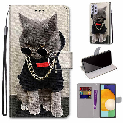 Coloured Drawing Cross Texture Horizontal Flip PU Phone Leather Case with Holder & Card Slots & Wallet & Lanyard(Colorful Layer, For Samsung Galaxy A33 5G, For Samsung Galaxy A53 5G Global