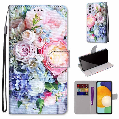 Coloured Drawing Cross Texture Horizontal Flip PU Phone Leather Case with Holder & Card Slots & Wallet & Lanyard(Colorful Layer, For Samsung Galaxy A33 5G, For Samsung Galaxy A53 5G Global