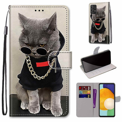 Coloured Drawing Cross Texture Horizontal Flip PU Phone Leather Case with Holder & Card Slots & Wallet & Lanyard(Colorful Layer, For Samsung Galaxy A33 5G, For Samsung Galaxy A53 5G Global
