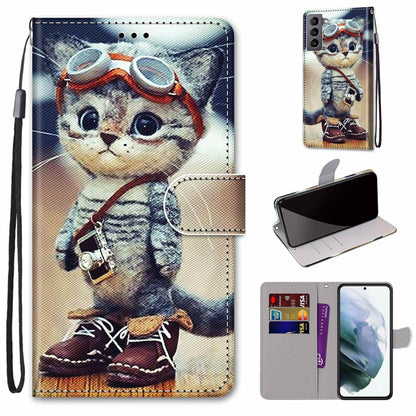 Coloured Drawing Cross Texture Horizontal Flip PU Phone Leather Case with Holder & Card Slots & Wallet & Lanyard(Colorful Layer, For Samsung Galaxy M52 5G, For Samsung Galaxy S22 5G